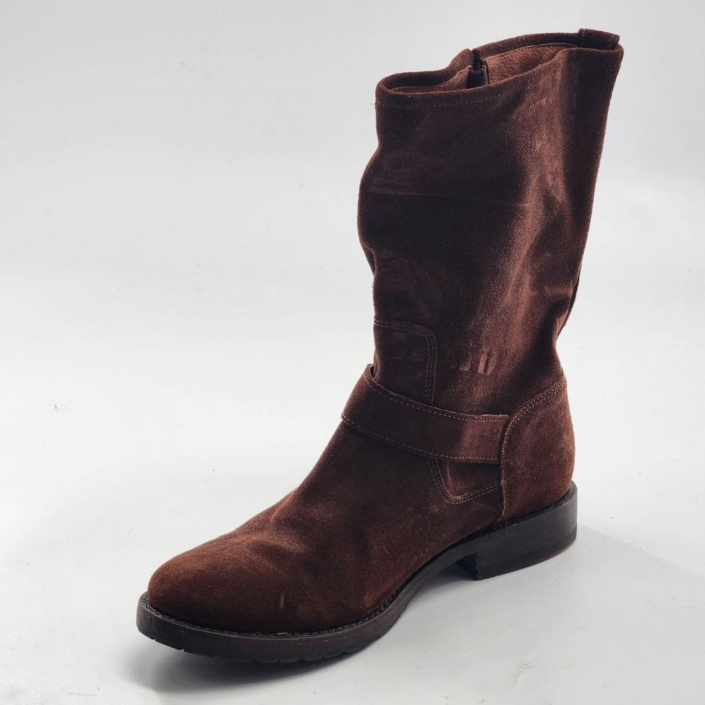 FRYE Natalie Mid Engineer Brown Suede Combat & Moto Boots 7.5 - Picture 5 of 8